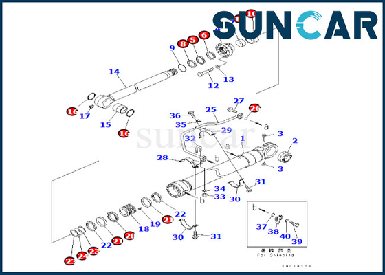 Kit Segel Silinder Bucket Untuk PC600-8 PC600LC-6A 707-99-67830 7079967830 Kit Penyegelan Silinder Bucket Komatsu