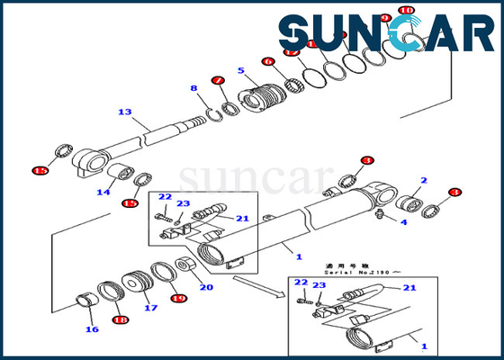 707-98-25560 Kit Layanan Boom Silinder Hidrolik Cocok Untuk Model Komatsu PC40MRX-1 PC40R-8 PC45MR-1