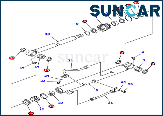 707-98-25910 7079825910 Kit Perbaikan Segel Bucket Silinder Hidrolik Untuk Komatsu PC40MR-1 PC45MR-1