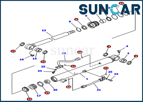 PC40MRX-1 PC45MRX-1 Komatsu 707-98-25970 Bucket Cylinder Repair Seal Kit Untuk Excavator Amerika Utara
