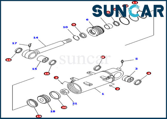 PC40MR-2 PC50MR-2 Seal Kit Untuk Komatsu 707-98-34670 7079834670 Kit Layanan Silinder Hidraulik Blade