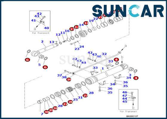 Komatsu Arm Cylinder Seal Kit 707-99-76380 7079976380 Arm Cylinder Seal Repair Kit Untuk PC700LC-8E0 PC650LC-8E0