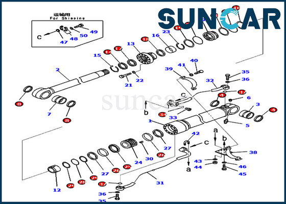 Kit Silinder Pengganti 707-99-67481 7079967481 Kit Segel Boom Cocok untuk Komatsu PC450-8 PC460LC-8 PC430-8