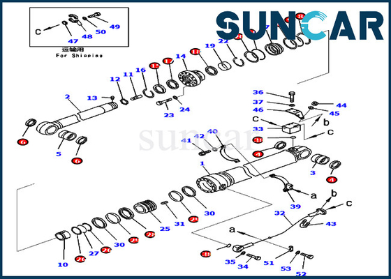 7079969460 Suku Cadang Excavator PC450-8 PC430-8 Komatsu 707-99-69460 Kit Segel Lengan Silinder Kit Servis
