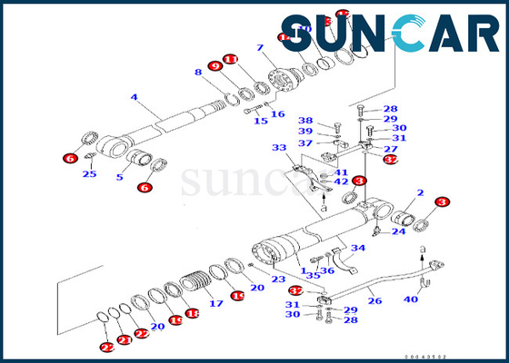 Kit Segel Silinder Penghilang 707-99-46030 7079946030 Komatsu Cocok untuk PC600-8 PC600LC-8 Kit Penyegel Silinder Penghilang