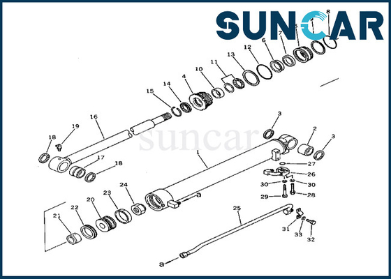 Kit Penggantian Silinder Lengan 201-63-33300 2016333300 Komatsu Arm Cylinder Seal Kit Untuk PC60U-3