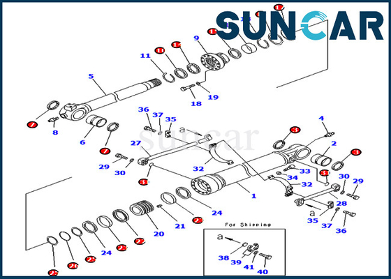 707-99-59760 7079959760 Bucket Cylinder Seal Kit Untuk Bagian Dalam Komatsu PC450-8 PC450LC-8 PC490LC-10