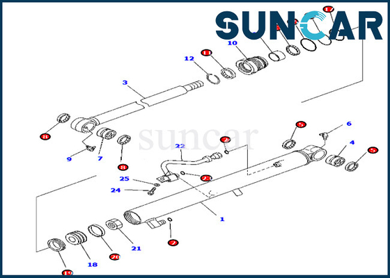 Kit Perbaikan Segel Lengan Komatsu 707-98-15770 7079815770 Suku Cadang Servis Silinder Excavator PC45MR-3