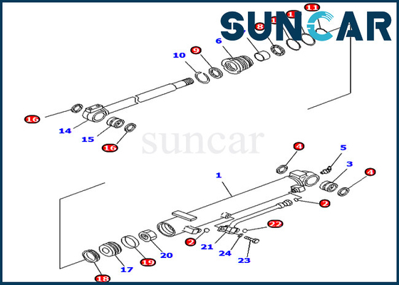 707-98-14770 7079814770 Kit Segel Silinder Sudut Untuk Komatsu PC45MR-3 PC50MR-2 PC55MR-3 Kit Layanan