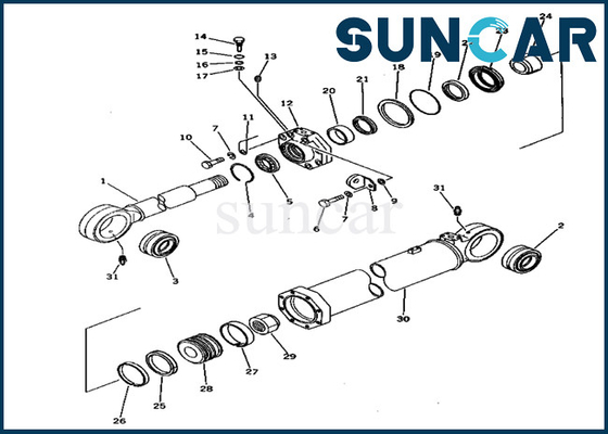 209-63-56101 Kit Perbaikan Segel Silinder Boom Ketahanan Aus Kit Penyegelan Komatsu PC650-1