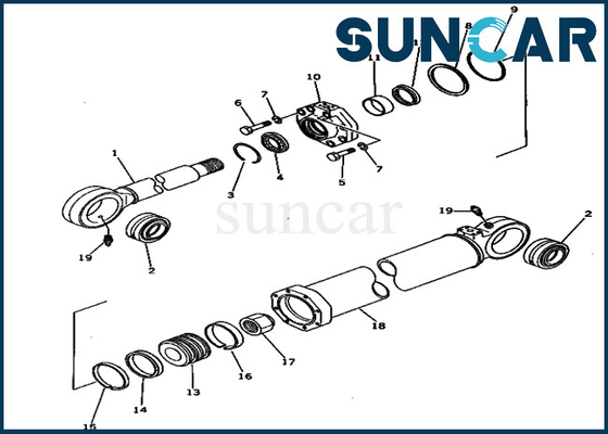 PC650-1 Komatsu Bucket Oil Seal Kit 209-63-76500 2096376500 Kit Penyegelan Pengganti Silinder