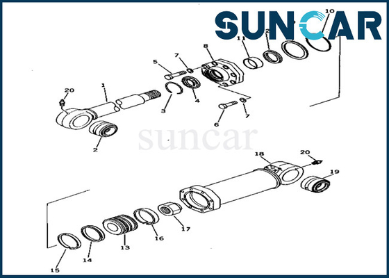 Service Kit 209-63-86301 2096386301 Perbaikan Seal Kit Cocok Untuk Mesin PC650-1 Komatsu Compensate Cylinder