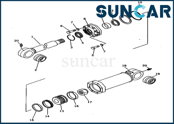 209-63-86401 2096386401 Kompensasi Cylinder Service Kit Loader Excavator PC650-1 Komatsu Seal Kit