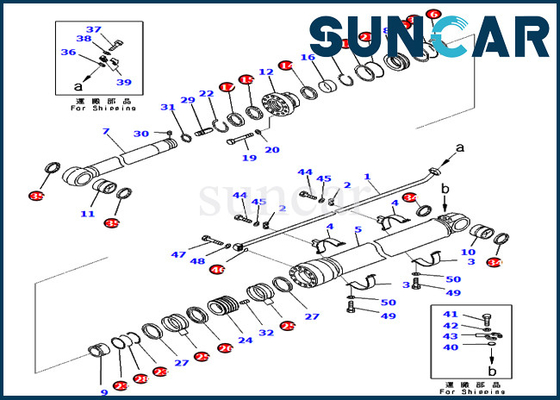 721-98-01370 Arm Seal Kit Kit Perbaikan Silinder Hidrolik Untuk Komatsu PC650LC-11 PC700LC-11 Model Bagian