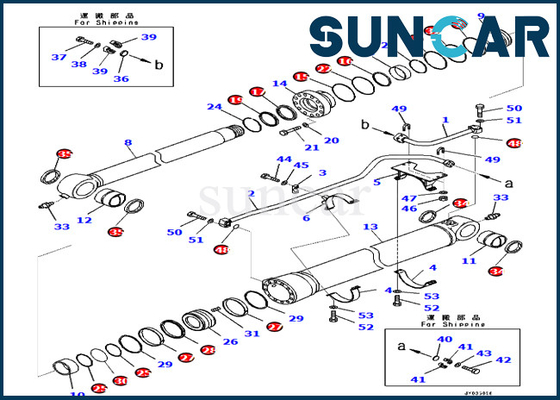 Komatsu 721-98-02220 7219802220 Kit Servis Silinder Excavator PC700LC-11 PC700LC-11E0 Kit Penyegelan Bucket