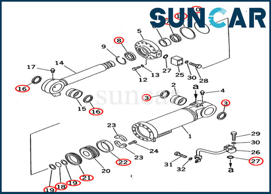 707-98-55500 Kit Segel Perbaikan Boom 7079855500 Komatsu PC70-7 PC70-7E Kit Segel Silinder