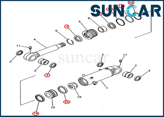 707-98-43130 7079843130 Blade Cylinder Seal Repair Kit Untuk Model PC60-7 PC70-7 PC70-7E Suku Cadang Servis