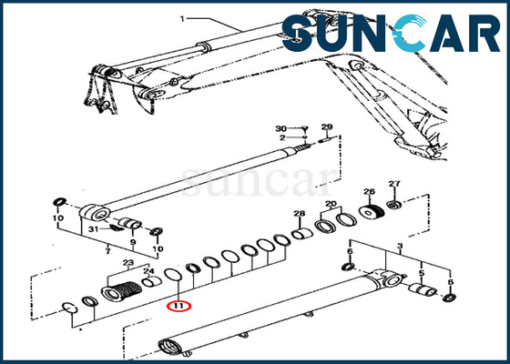 Seal Kit YM172187-72020 YM17218772020 Kit Layanan Lengan Silinder Untuk Model Komatsu PC70FR-1