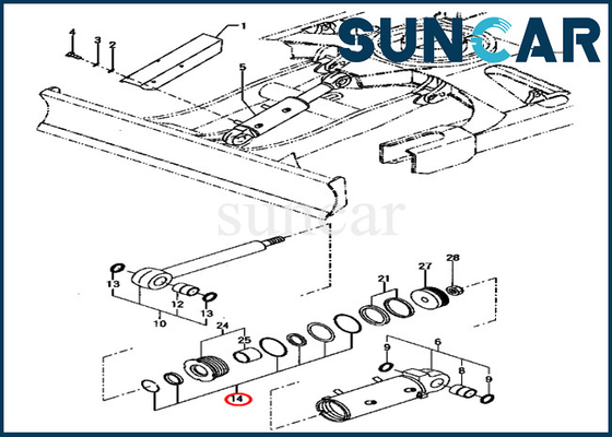 YM172187-72040 YM17218772040 Kit Perbaikan Silinder Blade Excavator PC70FR-1 Kit Penyegelan Komatsu