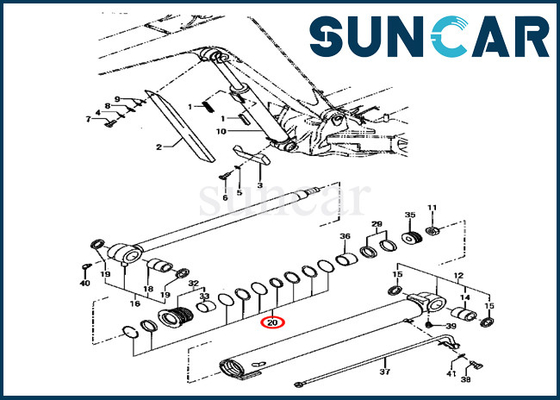 Kit Segel Perbaikan Silinder Boom YM172187-72250 YM17218772250 Model Komatsu PC70FR-1 Suku Cadang Servis