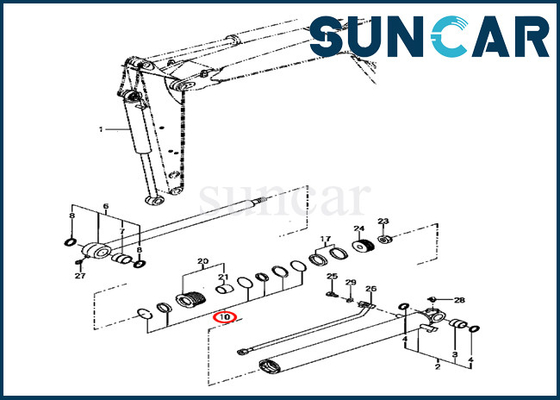PC70FR-1 Komatsu Excavator YM172187-72770 YM17218772770 Kit Perbaikan Segel Bucket Silinder Hidrolik