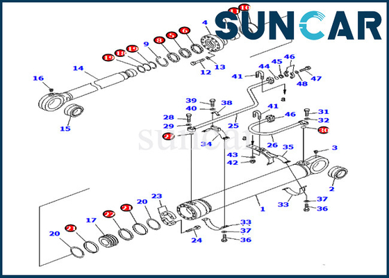 PC750-6 Bucket Repair Seal Kit 707-99-69660 7079969660 Suku Cadang Servis Silinder Komatsu Excavator